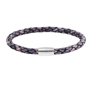 CAÏ Armband »Edelstahl Leder Marine 23cm«