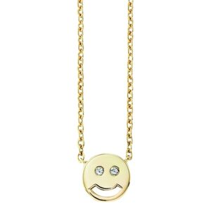 CAÏ Collierkettchen »925/- Sterling Silber vergoldet Zirkonia Emoji«