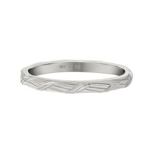 CAÏ Fingerring »925 Silber rhodiniert Flechtoptik Stacking«