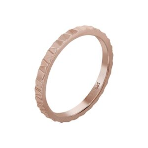 CAÏ Fingerring »925 Silber rosévergoldet Muster Stacking«