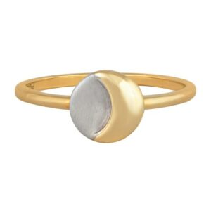 CAÏ Fingerring »925/- Sterling Silber bicolor Mond Luna«