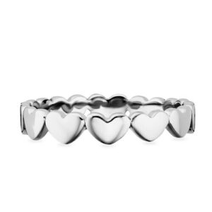 CAÏ Fingerring »925/- Sterling Silber rhodiniert Herzen«