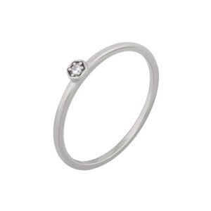 CAÏ Fingerring »925/- Sterling Silber rhodiniert Hexagon mit Zirkonia Stacking«