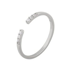 CAÏ Fingerring »925/- Sterling Silber rhodiniert offen Zirkonia Stacking«