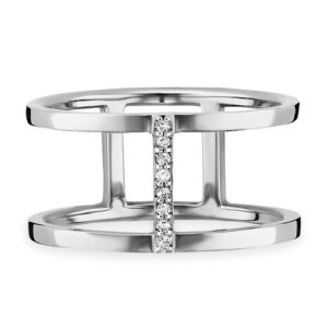 CAÏ Fingerring »925/- Sterling Silber rhodiniert Topas weiß«