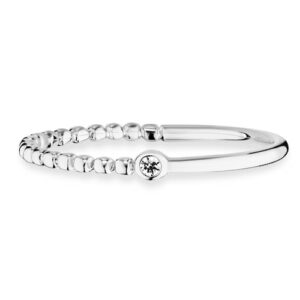 CAÏ Fingerring »925/- Sterling Silber rhodiniert Zirkonia«