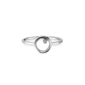 CAÏ Fingerring »925 Sterling Silber rhodiniert Zirkonia Kreis«