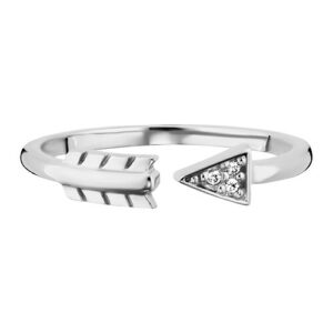 CAÏ Fingerring »925/- Sterling Silber rhodiniert Zirkonia Pfeil«