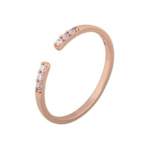 CAÏ Fingerring »925/- Sterling Silber rosévergoldet offen Zirkonia Stacking«