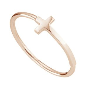 CAÏ Fingerring »925/- Sterling Silber rotvergoldet Kreuz«