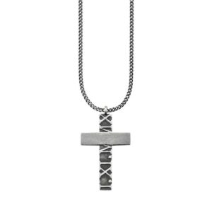 CAÏ Kette mit Anhänger »925/- Sterling Silber matt-oxidiert Kreuz«