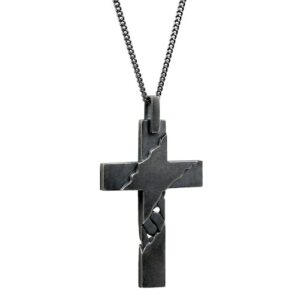 CAÏ Kette mit Anhänger »925 Sterling Silber oxidiert Kreuz«