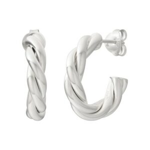 CAÏ Paar Creolen »925 Sterling Silber rhodiniert twisted medium«