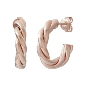 CAÏ Paar Creolen »925 Sterling Silber rosé vergoldet twisted medium«