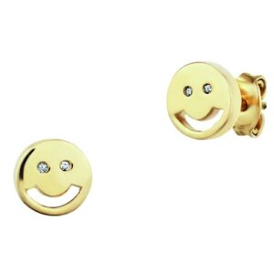 CAÏ Paar Ohrstecker »925/- Sterling Silber vergoldet Emoji«