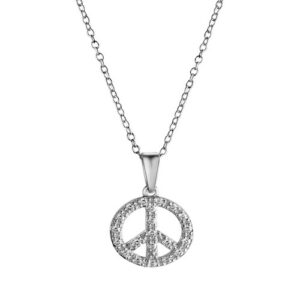 CELESTA Kette mit Anhänger »Boho Peace mit Kette 42+3cm 925 Silber Zirkonia weiss«