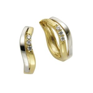 CELESTA Paar Creolen »375/- Gelbgold 2farbig Zirkonia«