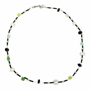 DeMarie Collierkettchen »Edelstahl Perle Onyx Acryl Kristall«