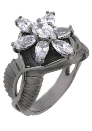 Der Herr der Ringe Fingerring »Dark Years Collection Arwens Abendstern - schwarz weiß