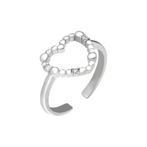 dKeniz Fingerring »925/- Sterling Silber rhodiniert Glänzend Zirkoni«