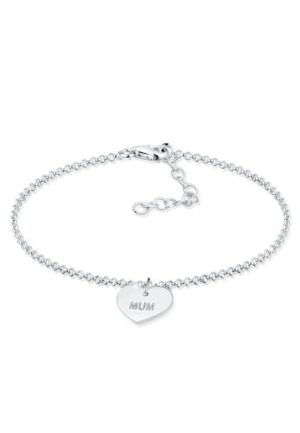 Elli Armband »Erbskette Mum Wording Herz Pendant 925 Silber«