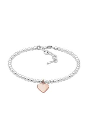 Elli Armband »Herz Love Bi-Color Kugel Basic 925 Silber Joli«