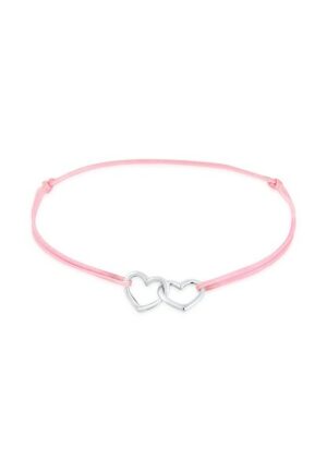 Elli Armband »Kind Herz Nylon Bändchen Rosa Verspielt 925 Silber«