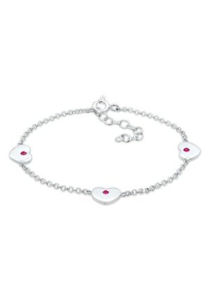 Elli Armband »Kinder Herzen Rosa Kristalle Silber«