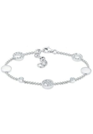 Elli Armband »Kreis Plättchen Kristalle 925 Silber«