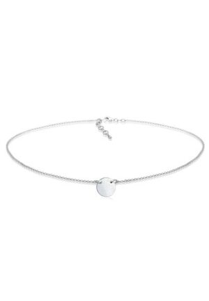 Elli Collier »Choker Kreis Plate Matt Geo 925 Silber«