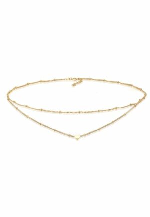 Elli Collier »Choker Layer Kugelkette Herz 925 Silber«