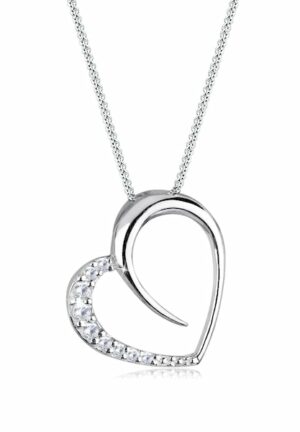 Elli Collierkettchen »Herz Zirkonia Charmant 925 Sterling Silber«