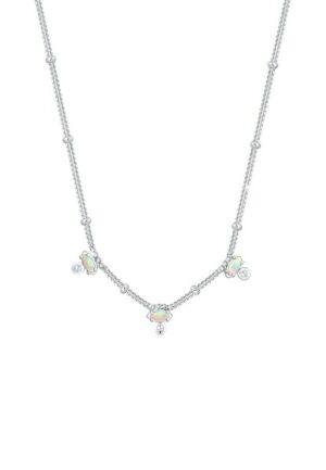 Elli Collierkettchen »Vintage Synthetischer Opal Zirkonia 925er Silber«