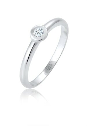 Elli DIAMONDS Diamantring »Solitär Verlobung Diamant (0.06 ct.) 925 Silber«