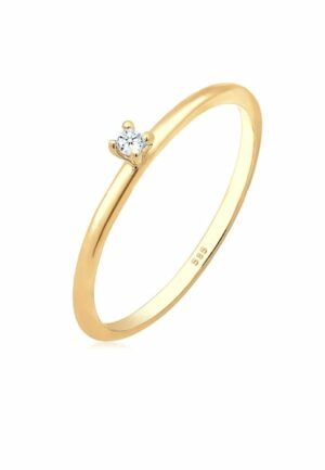 Elli DIAMONDS Diamantring »Verlobung Solitär Diamant (0.015 ct.) 585 Gelbgold«