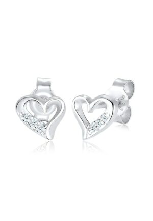 Elli DIAMONDS Paar Ohrstecker »Herz Liebe Diamant (0.03 ct.) 925 Silber«