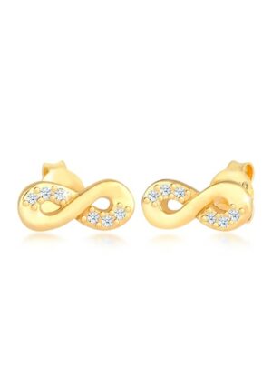 Elli DIAMONDS Paar Ohrstecker »Infinity Diamant (0.06 ct.) Liebe 585 Gelbgold«