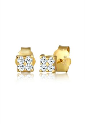 Elli DIAMONDS Paar Ohrstecker »Klassisch Elegant Diamant (0.12 ct.) 585 Gelbgold«