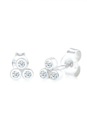 Elli DIAMONDS Paar Ohrstecker »Kreis Trio Diamant (0.09 ct.) 925 Sterling Silber«