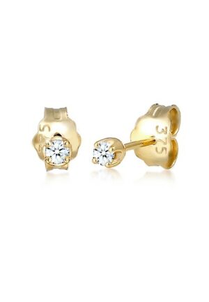 Elli DIAMONDS Paar Ohrstecker »Stecker Basic Diamant (0.03 ct.) 375er Gelbgold«