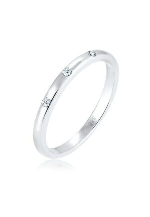 Elli DIAMONDS Verlobungsring »Bandring Diamant (0.045 ct) 925 Sterling Silber«