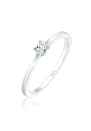 Elli DIAMONDS Verlobungsring »Diamant 0.1 ct. Solitär Verlobung 925 Silber«