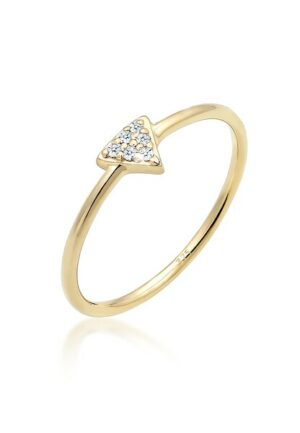 Elli DIAMONDS Verlobungsring »Dreieck Geo Diamanten (0.03 ct.) 375er Gelbgold«