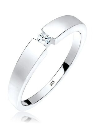 Elli DIAMONDS Verlobungsring »Klassisch Bandring Diamant 0.06 ct. 925 Silber«