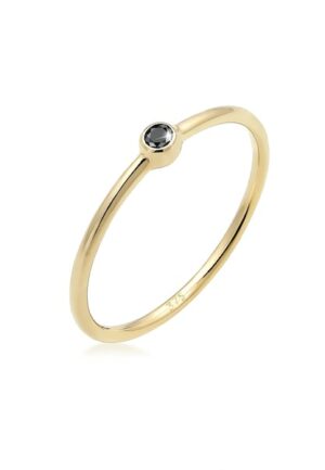 Elli DIAMONDS Verlobungsring »Solitär Schwarzer Diamant (0.03 ct) 375er Gelbgold«