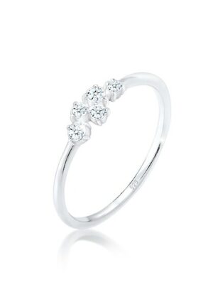 Elli DIAMONDS Verlobungsring »Verlobung Diamant (0.105 ct) Pavé 925 Silber«