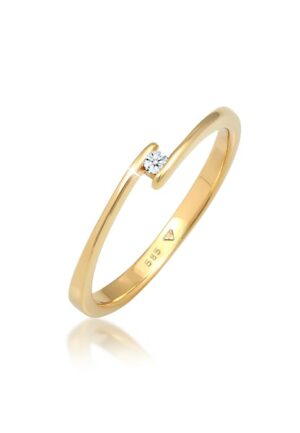 Elli DIAMONDS Verlobungsring »Verlobungsring Diamant (0.03 ct.) 585 Gelbgold«