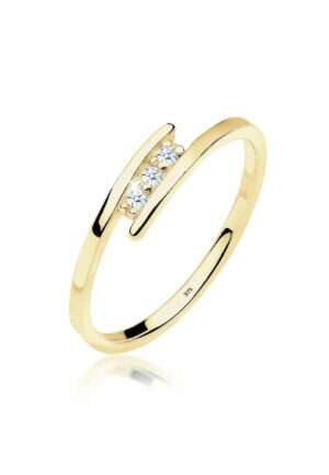 Elli DIAMONDS Verlobungsring »Verlobungsring Trio Diamant 0.045 ct. 375 Gelbgold«