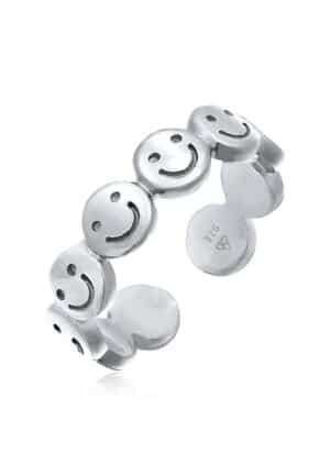 Elli Fingerring »Bandring Smiling Offen 925 Silber«