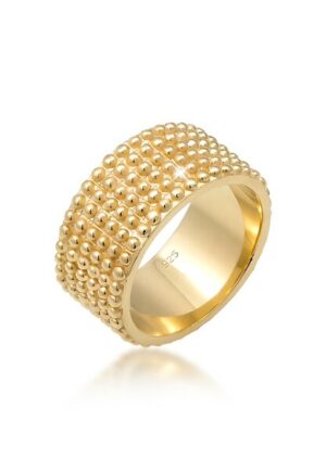 Elli Fingerring »Breit Bandring Dots Kugeln 925 Silber«